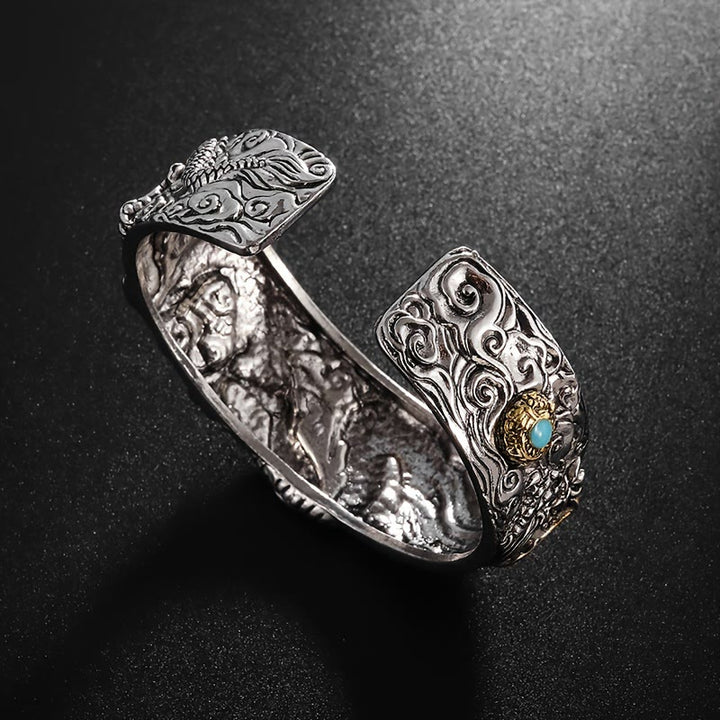 WorldNorse Carved Dragon Beast Domineer Open Bracelet