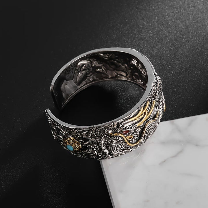 WorldNorse Carved Dragon Beast Domineer Open Bracelet