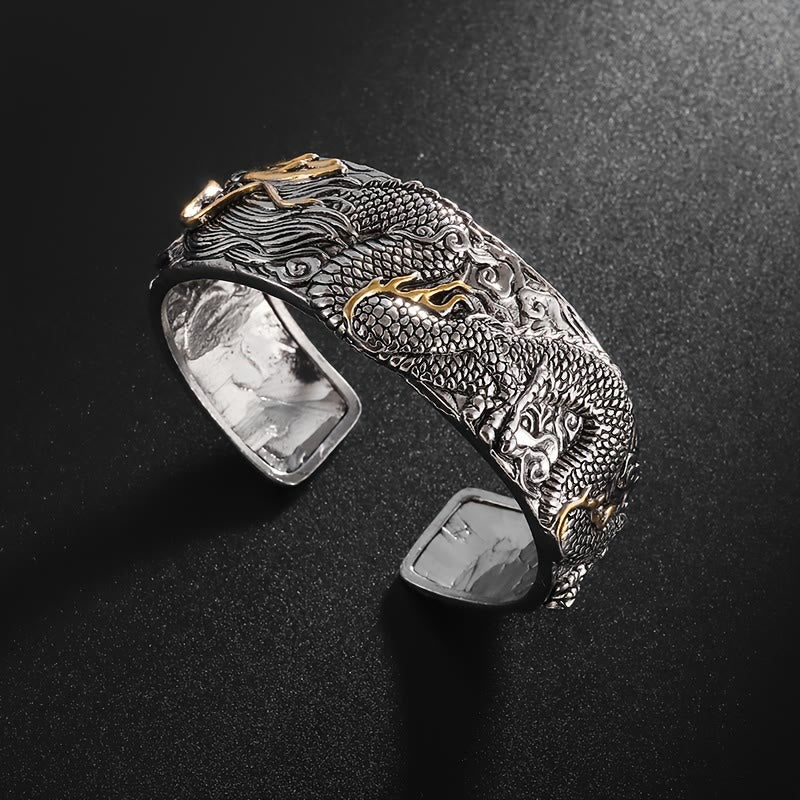 WorldNorse Carved Dragon Beast Domineer Open Bracelet