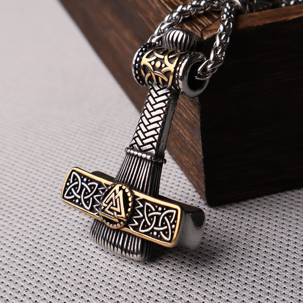 WorldNorse Valknut Scandinavian Viking Cross Amulet Necklace
