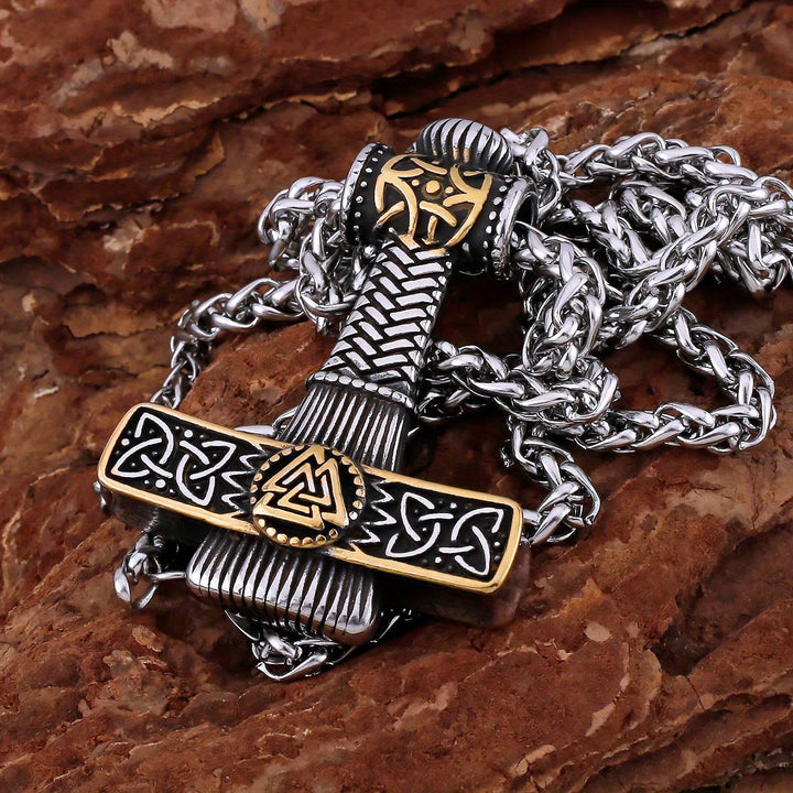 WorldNorse Valknut Scandinavian Viking Cross Amulet Necklace