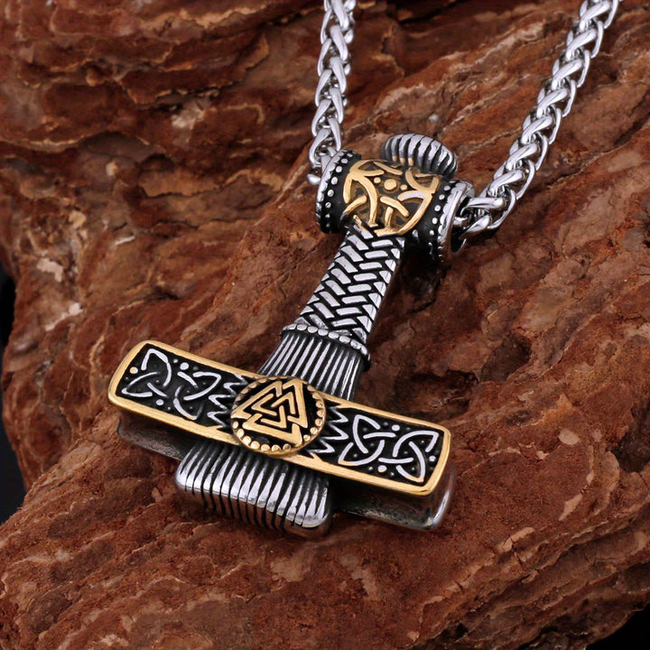 WorldNorse Valknut Scandinavian Viking Cross Amulet Necklace