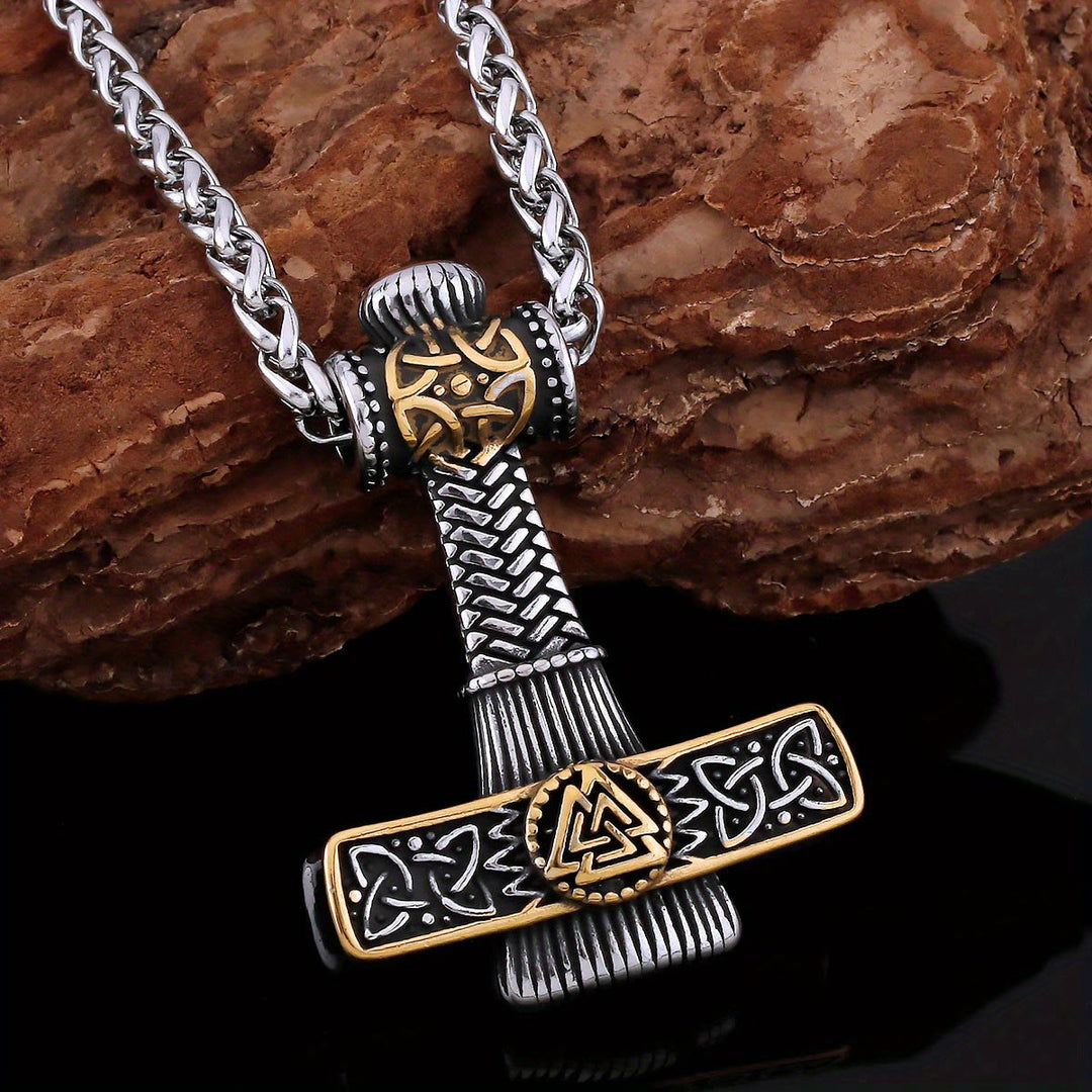 WorldNorse Valknut Scandinavian Viking Cross Amulet Necklace