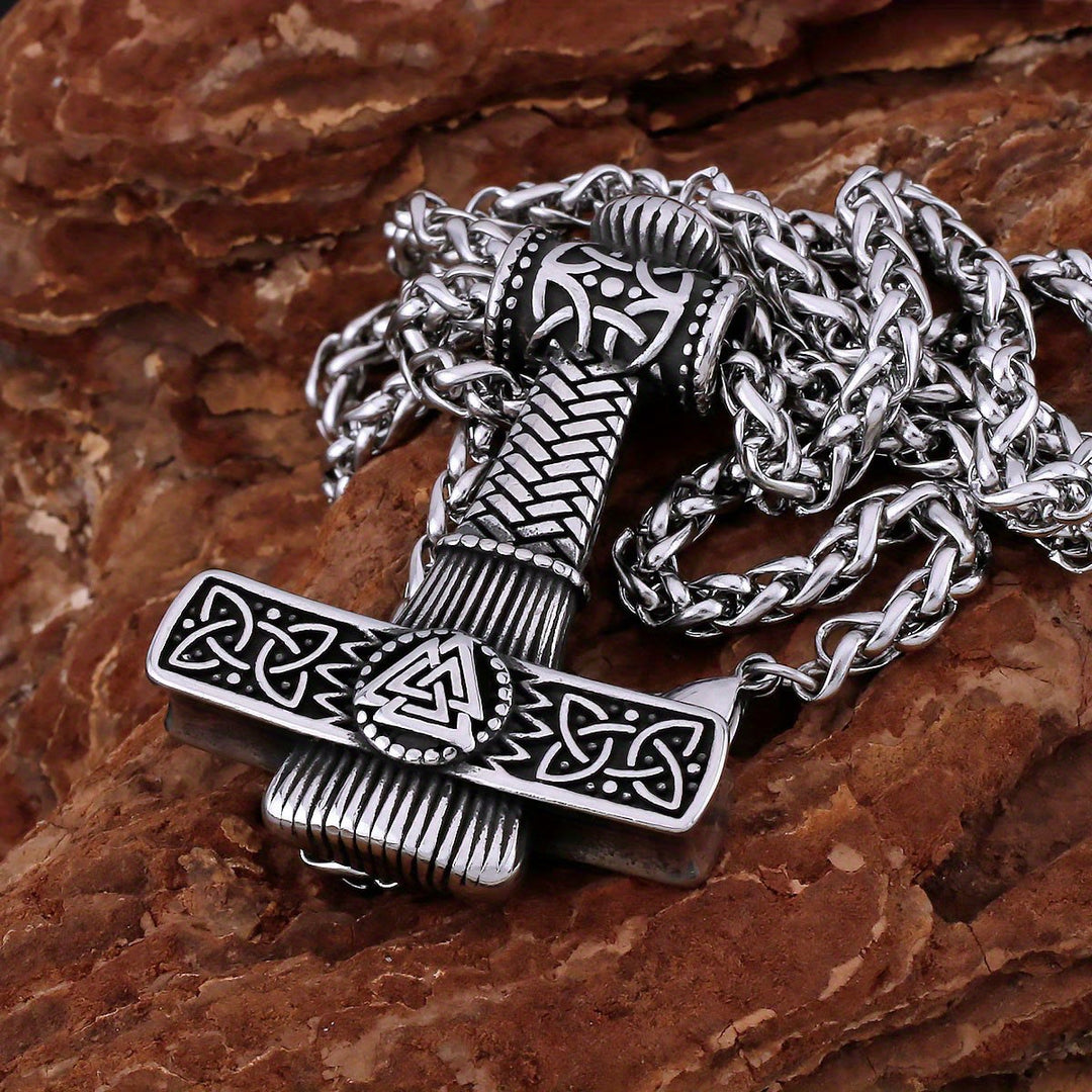 WorldNorse Valknut Scandinavian Viking Cross Amulet Necklace