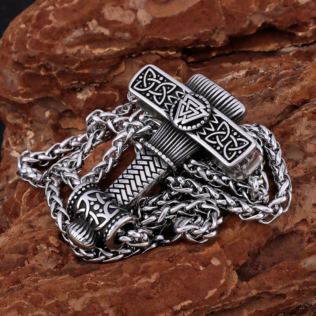 WorldNorse Valknut Scandinavian Viking Cross Amulet Necklace