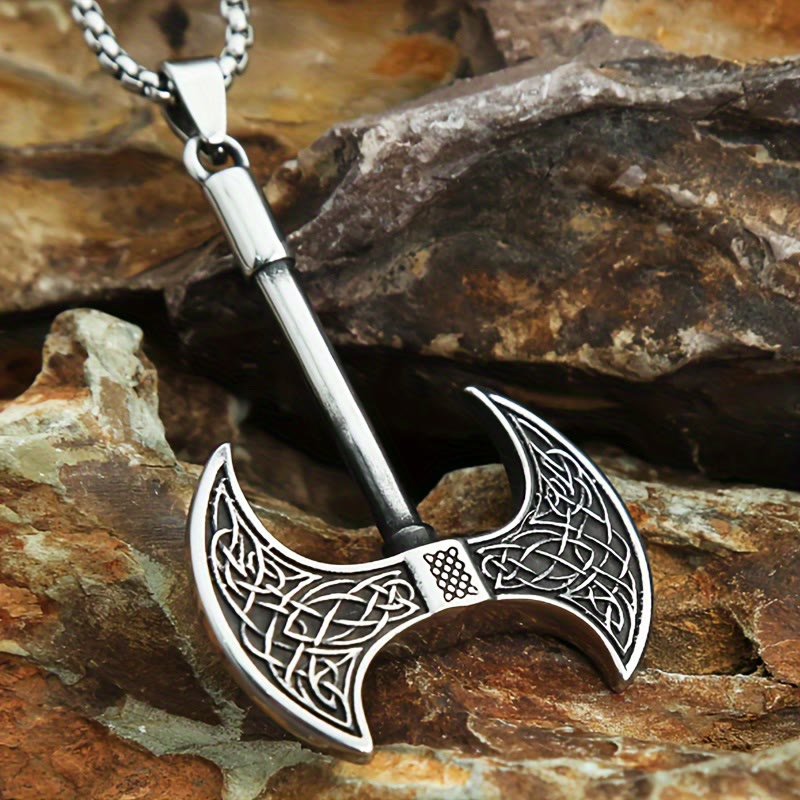 WorldNorse Retro Double-edged Giant Board Axe Necklace