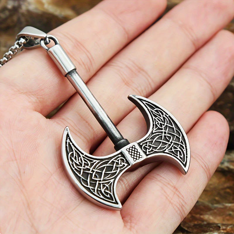 WorldNorse Retro Double-edged Giant Board Axe Necklace