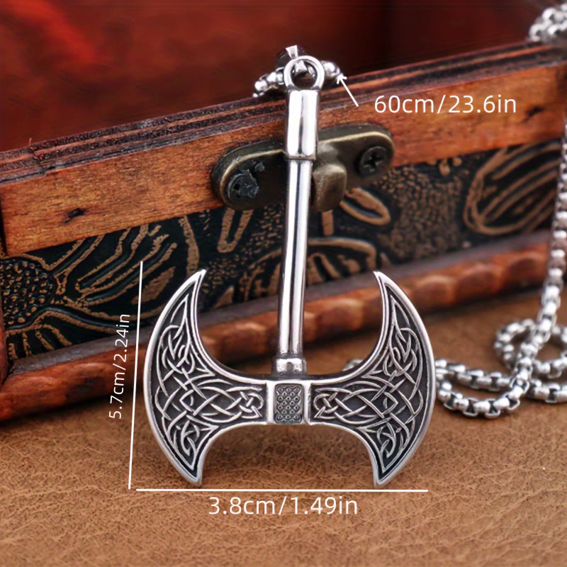 WorldNorse Retro Double-edged Giant Board Axe Necklace