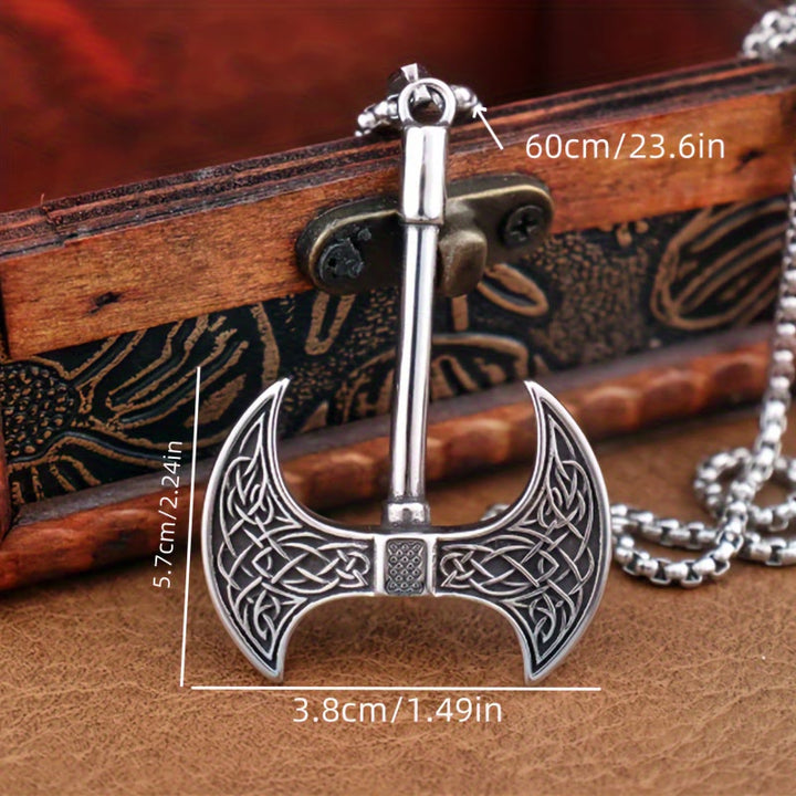WorldNorse Retro Double-edged Giant Board Axe Necklace