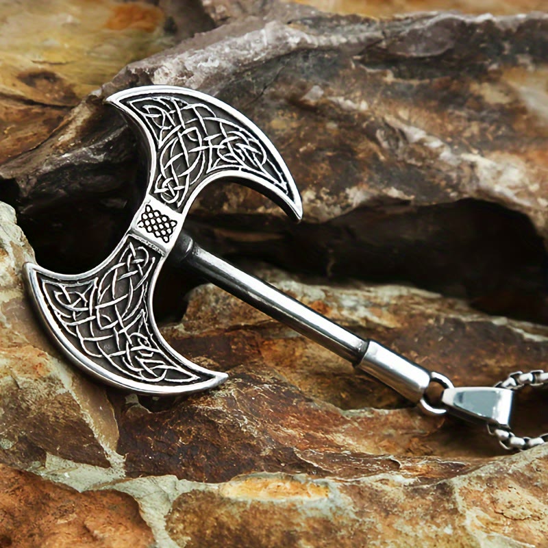 WorldNorse Retro Double-edged Giant Board Axe Necklace