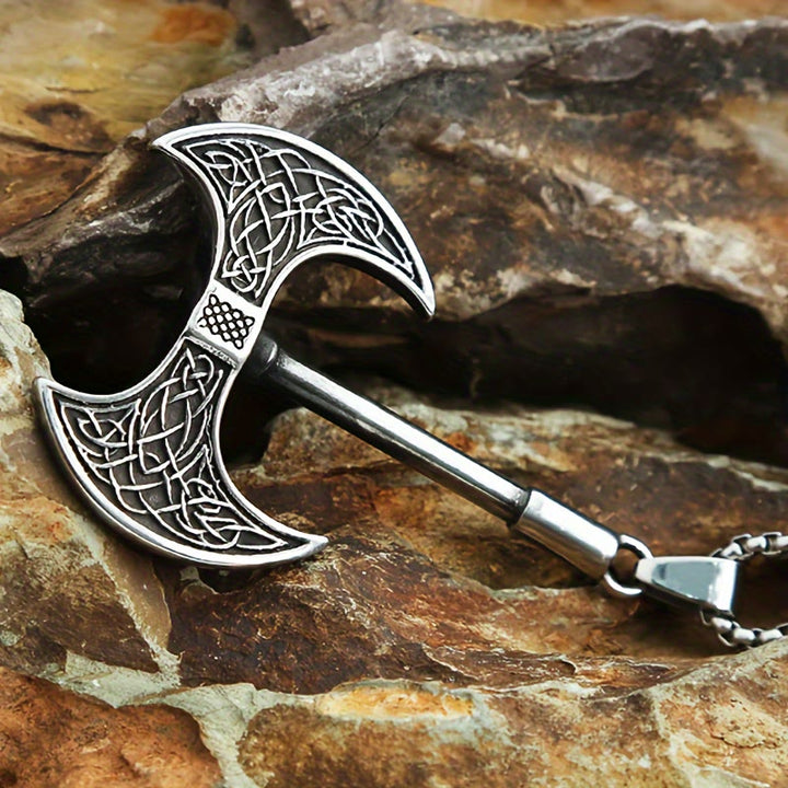 WorldNorse Retro Double-edged Giant Board Axe Necklace
