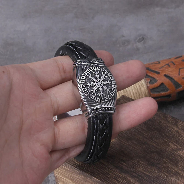 WorldNorse Viking Vegvisir Compass Bangle Valknut Bracelet