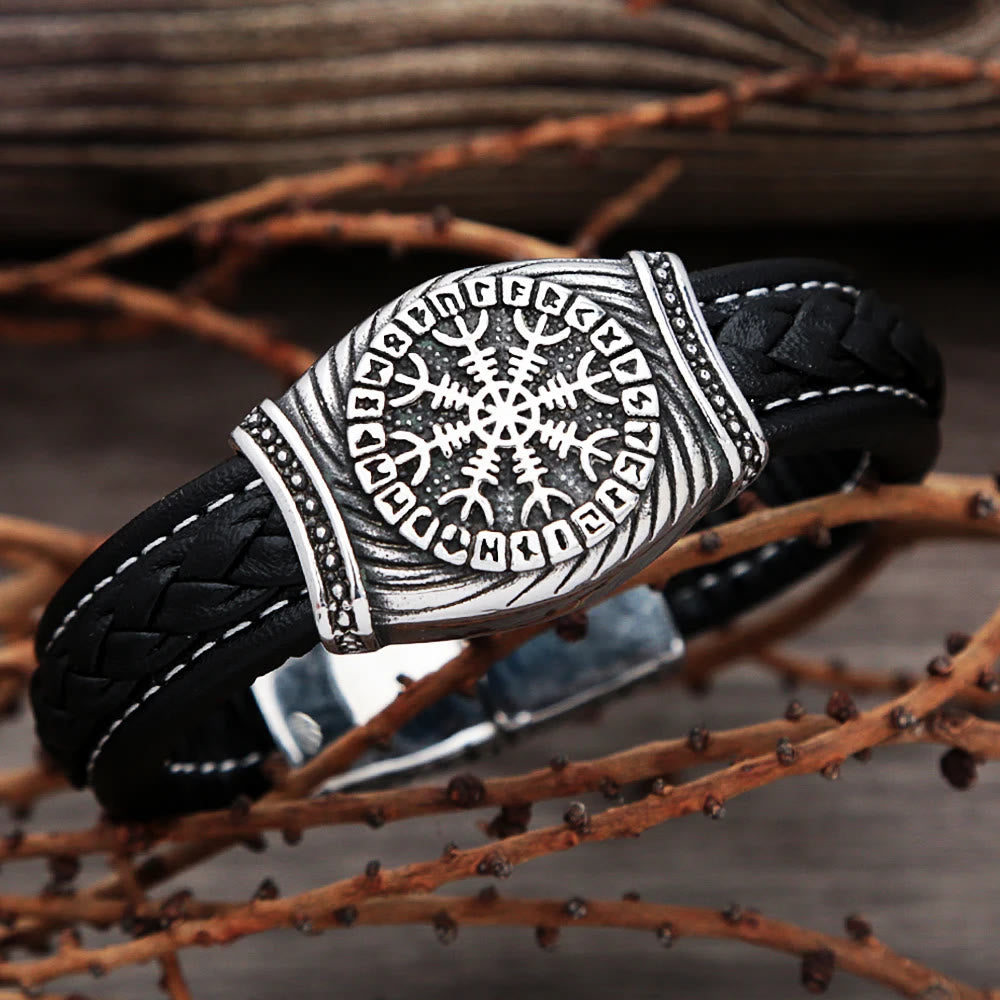 WorldNorse Viking Vegvisir Compass Bangle Valknut Bracelet