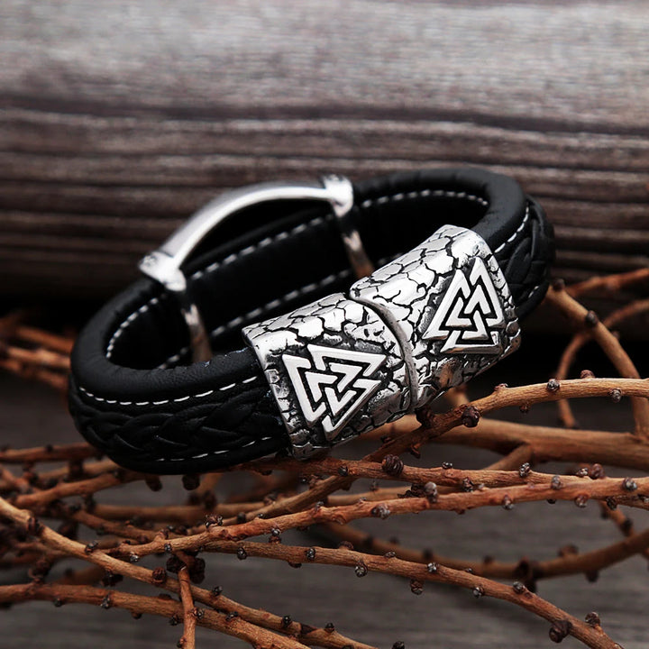 WorldNorse Viking Vegvisir Compass Bangle Valknut Bracelet
