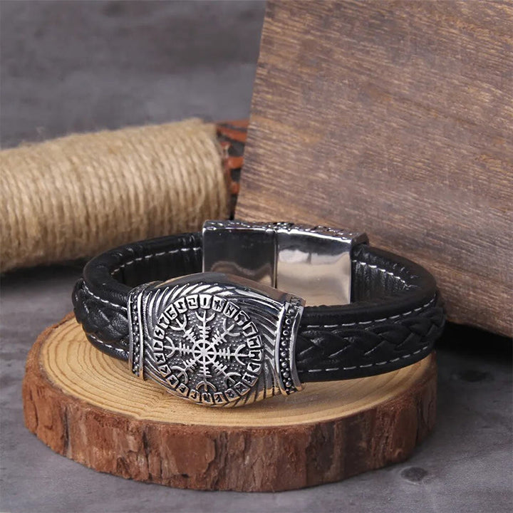 WorldNorse Viking Vegvisir Compass Bangle Valknut Bracelet