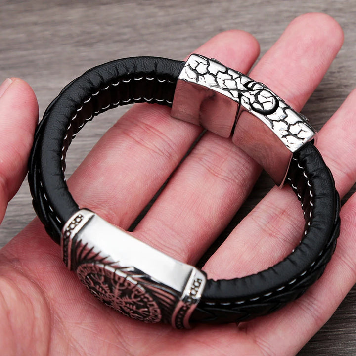 WorldNorse Viking Vegvisir Compass Bangle Valknut Bracelet