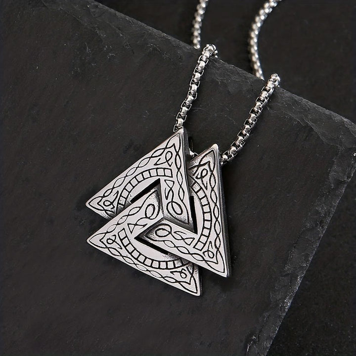 WorldNorse Viking Pirate Odin Triangle Valknut Necklace
