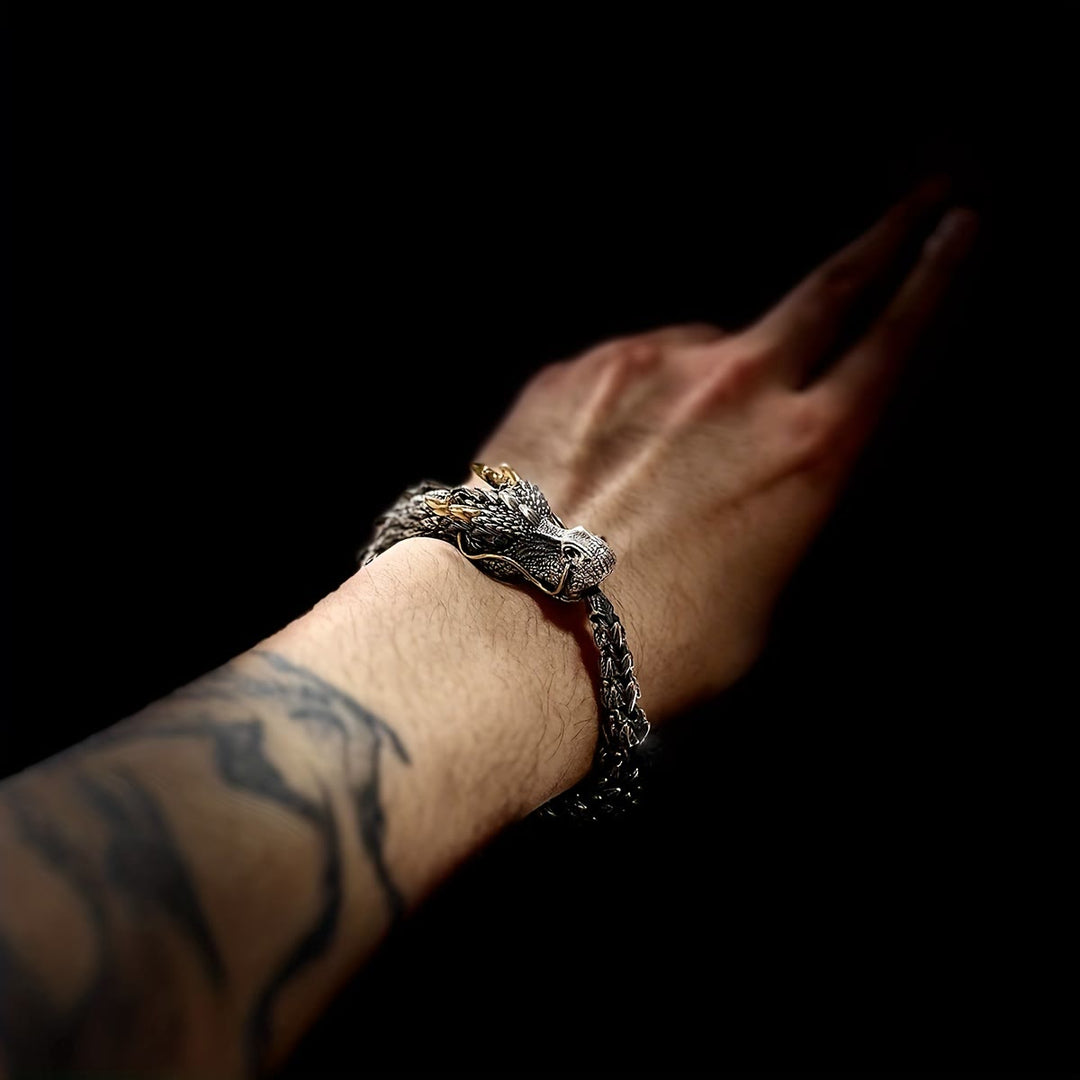 WorldNorse Handmade Three Dimensional Dragon Bracelet