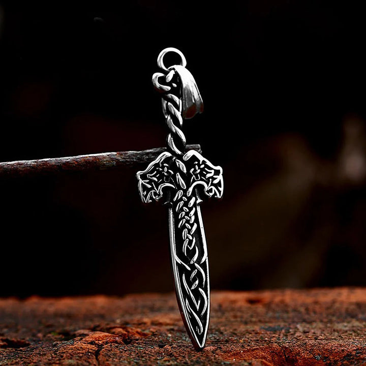 WorldNorse Nordic Viking Warrior Celtic Knot Sword Necklace