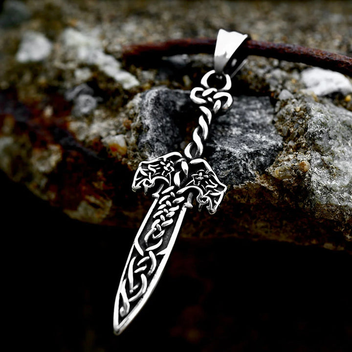 WorldNorse Nordic Viking Warrior Celtic Knot Sword Necklace