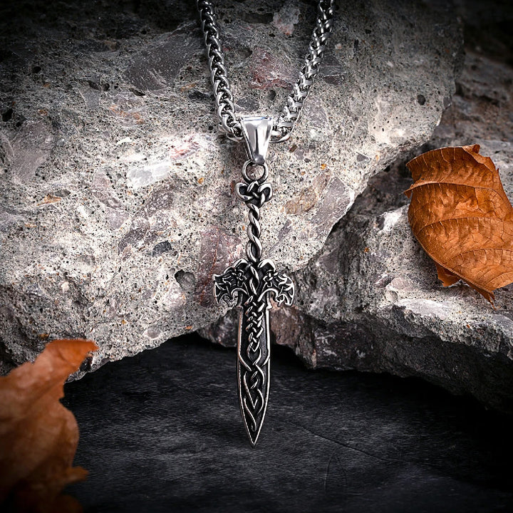 WorldNorse Nordic Viking Warrior Celtic Knot Sword Necklace