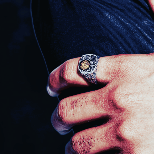 WorldNorse 925 Sterling Silver Viking Signet Magic Circle Ring