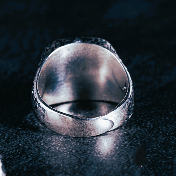 WorldNorse 925 Sterling Silver Viking Signet Magic Circle Ring