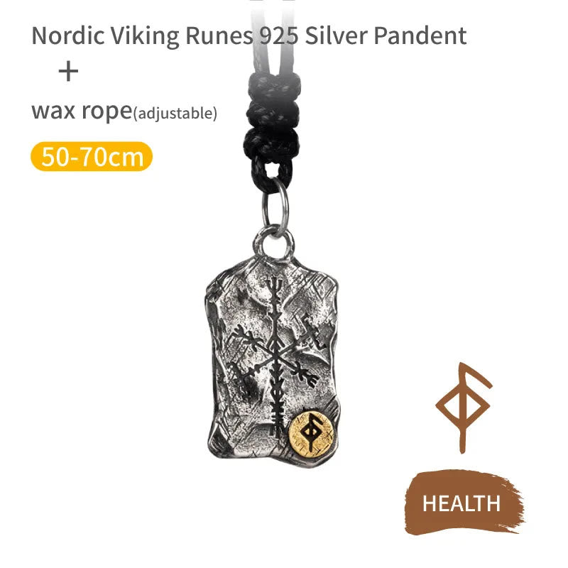 WorldNorse 925 Sterling Silver Rune With Vegvisir Necklace