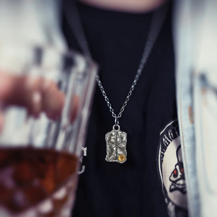 WorldNorse 925 Sterling Silver Rune With Vegvisir Necklace