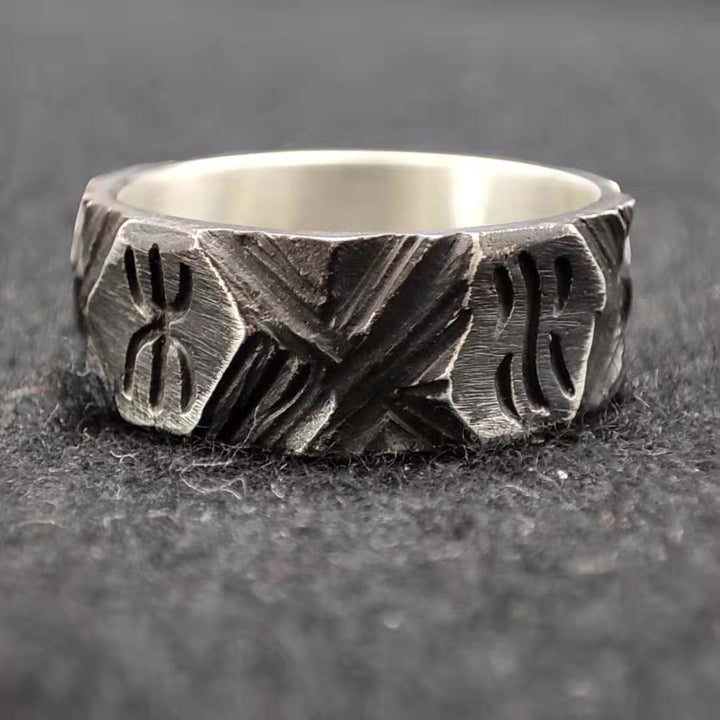 WorldNorse Rustic Rune Rough Hewn Warrior Ring