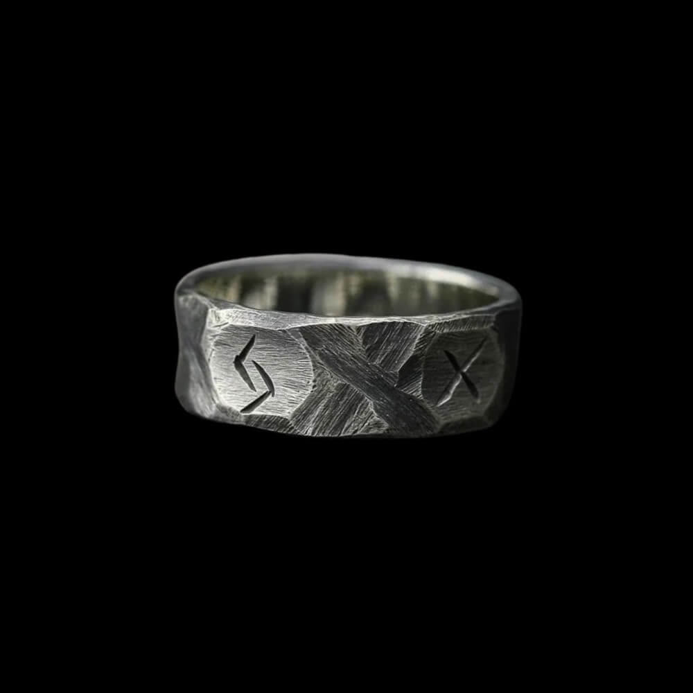 WorldNorse Rustic Rune Rough Hewn Warrior Ring
