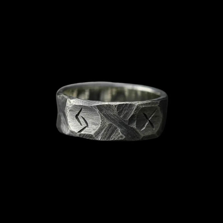 WorldNorse Rustic Rune Rough Hewn Warrior Ring