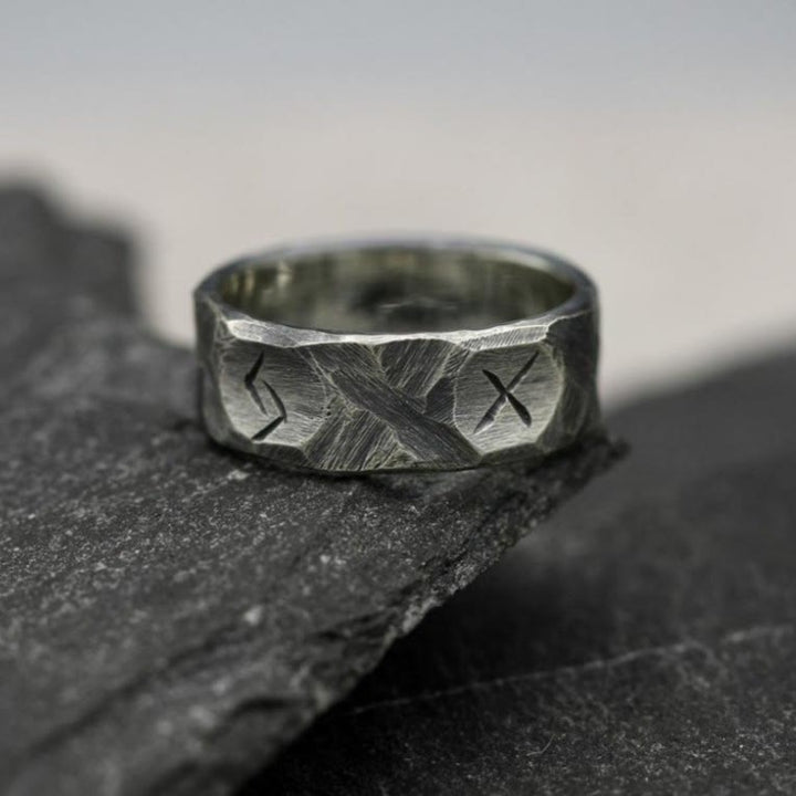 WorldNorse Rustic Rune Rough Hewn Warrior Ring