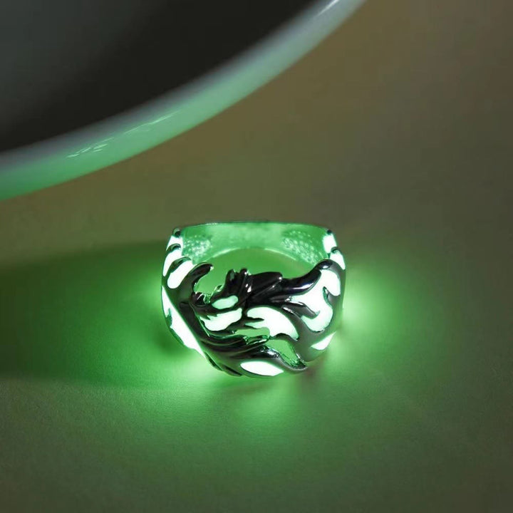 WorldNorse Luminous Glow In The Dark Dragon Ring