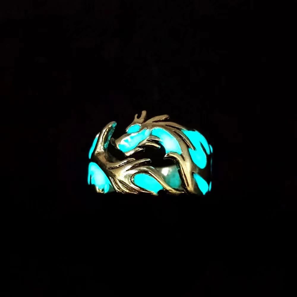 WorldNorse Luminous Glow In The Dark Dragon Ring