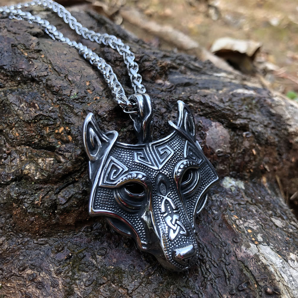 WorldNorse Wolf Head Norse Amulet Necklace