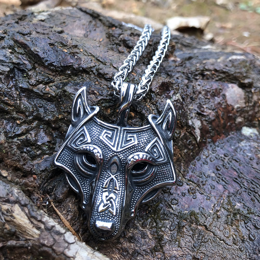 WorldNorse Wolf Head Norse Amulet Necklace