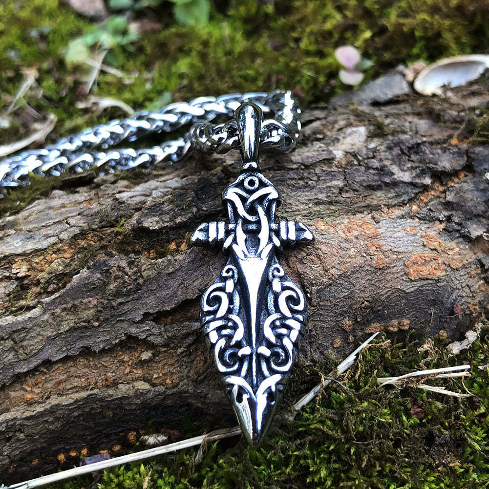 WorldNorse Odin Raven Spear Gungnir Necklace