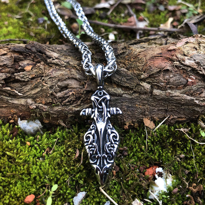 WorldNorse Odin Raven Spear Gungnir Necklace