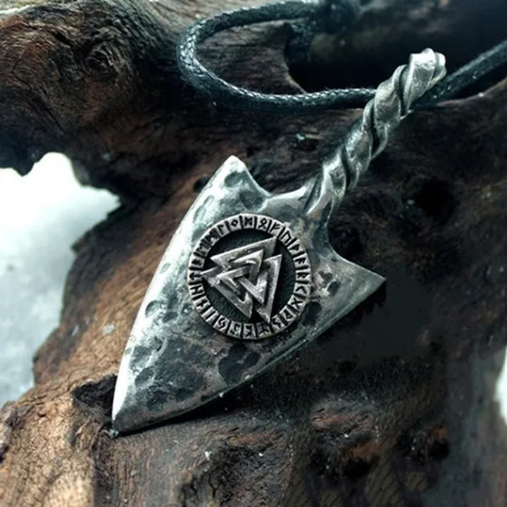 WorldNorse Valknut Spear Weapon Rope Necklace
