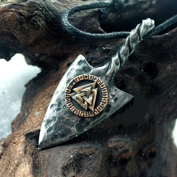 WorldNorse Valknut Spear Weapon Rope Necklace