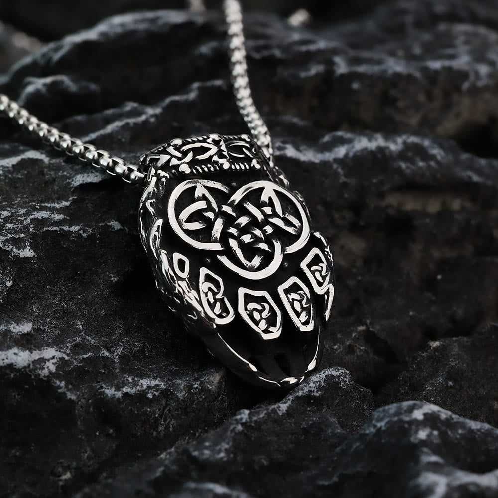 WorldNorse Viking Bear Paw Valknut Necklace