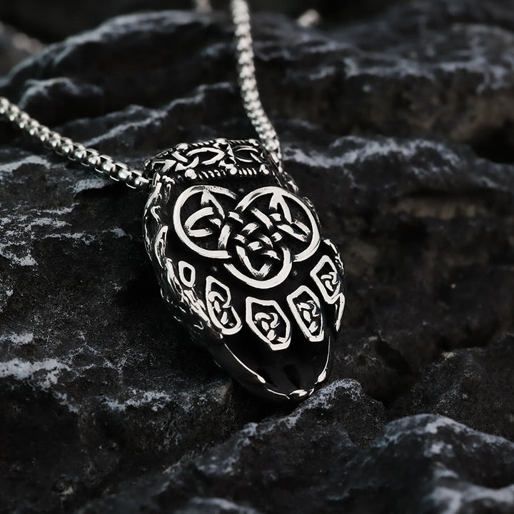 WorldNorse Viking Bear Paw Valknut Necklace