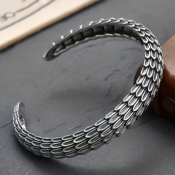 WorldNorse Retro Dragon Scale Cuff Opening Bracelet