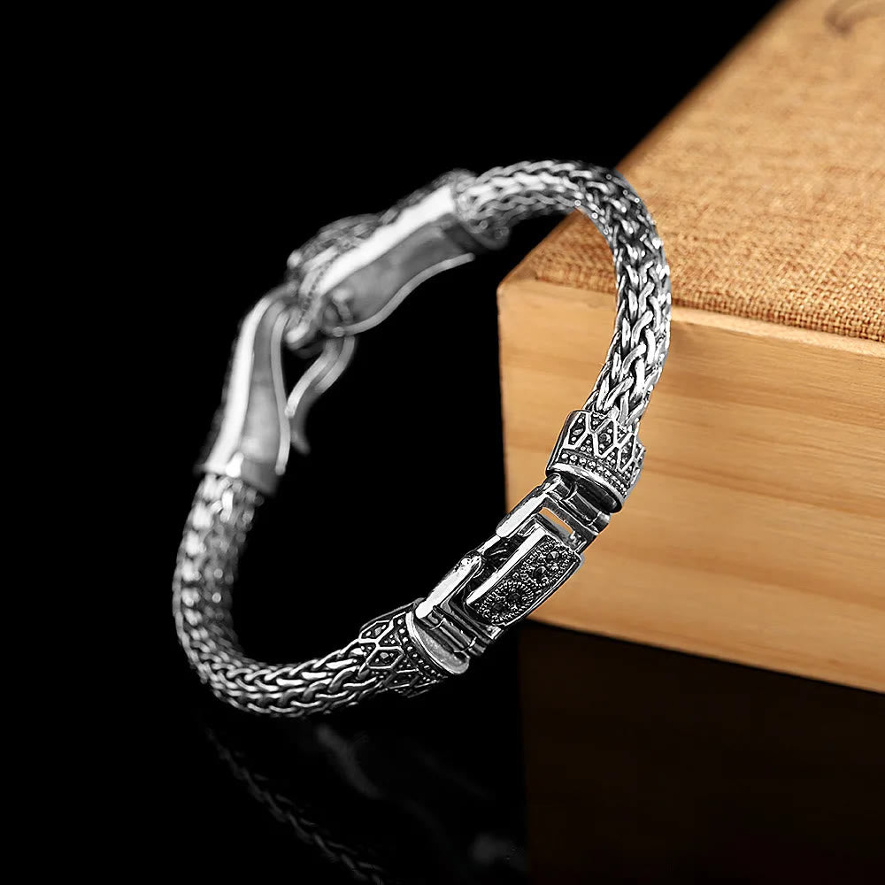 WorldNorse 925 Sterling Silver Marseille Stone Snake Bracelet