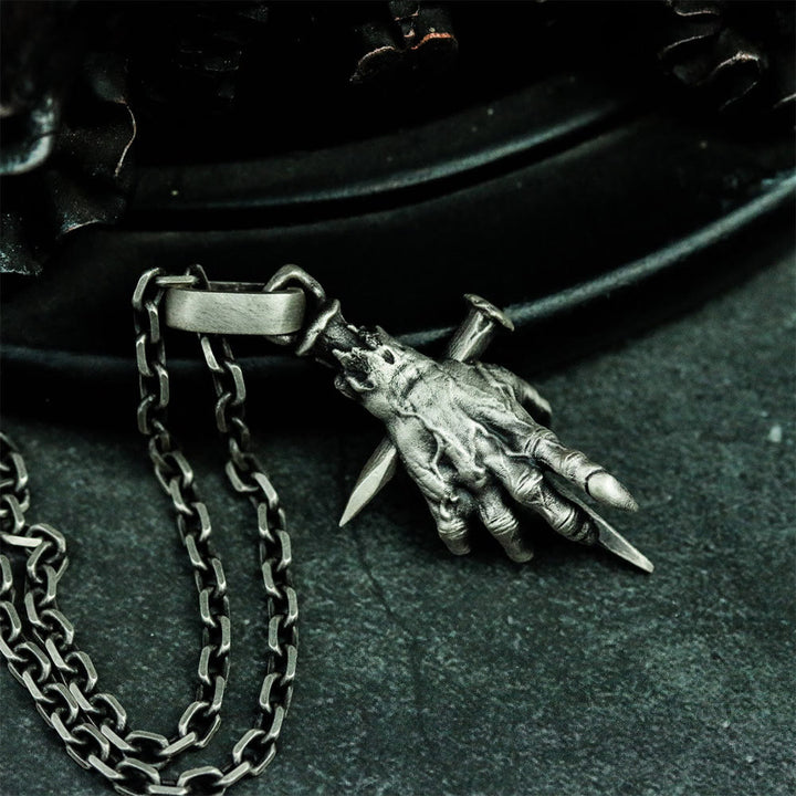 WorldNorse Gothic Devil's Hand Cross Necklace
