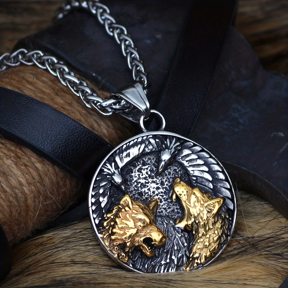 WorldNorse Odin's Ravens & Wolves Necklace