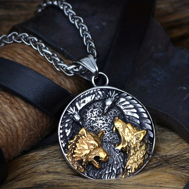WorldNorse Odin's Ravens & Wolves Necklace
