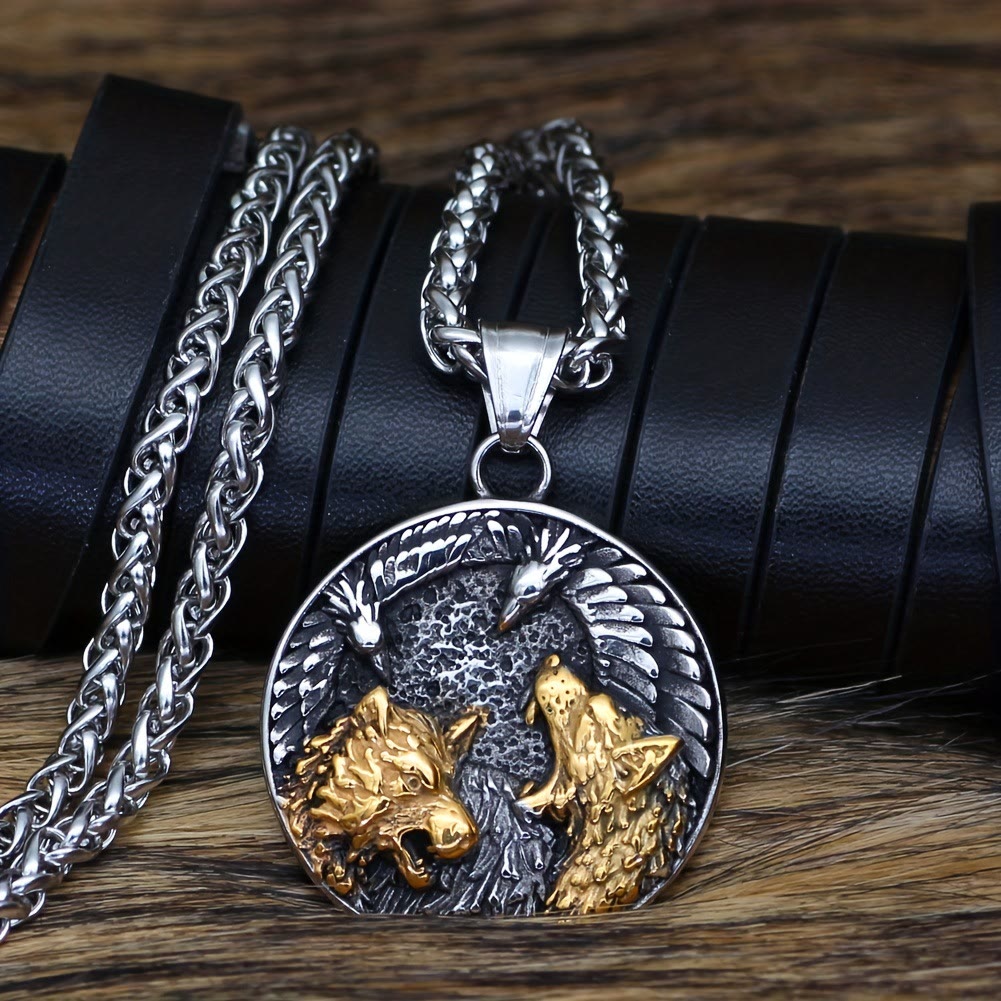 WorldNorse Odin's Ravens & Wolves Necklace