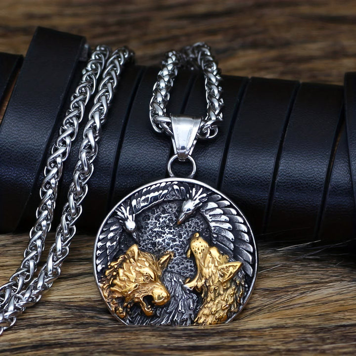 WorldNorse Odin's Ravens & Wolves Necklace